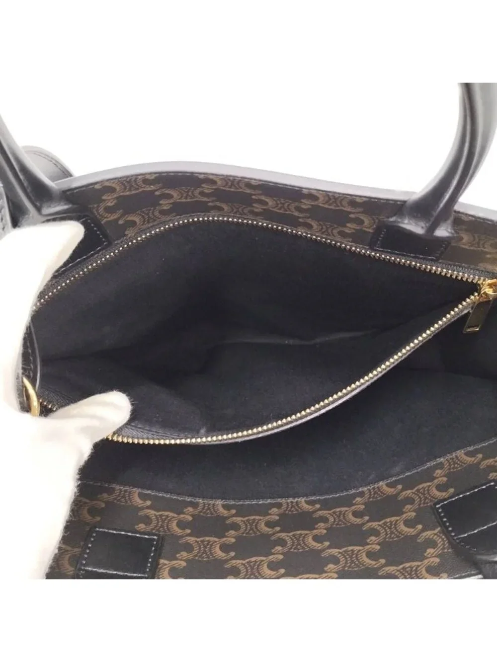 Celine Vertical Cabas 2-Way Handbag Triomphe Canvas